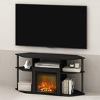 Furinno Jensen Fireplace TV Stand, NO Heat Decorative Electric Fireplace Corner - Image 2