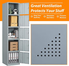 71" Metal Storage Locker With 5 Doors - Image 4