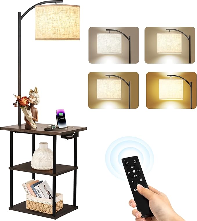 PESRAE Floor Lamp with Remote, Adjustable 3000K-6000K Colors & Brightness Bulb by PESRAE