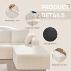 Hobestluk Modular Sectional Sofa Couches L-Shape Couch 3 Seat Modular Sofa - Image 6