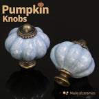 Blue Crackle Pumpkin Knobs 2 Pack Ceramic Cabinet Knobs Vintage Drawer Pulls - Image 5