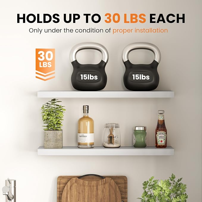 Fun Memories Floating Shelves for Wall, 24 Inch Set of 2 Rustic Wood Wall - Image 6