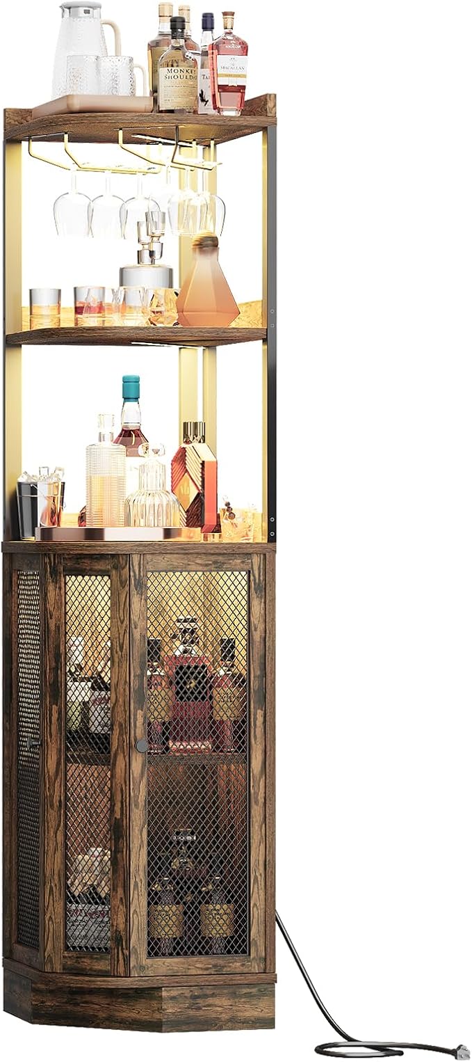 EOYUTLLY Corner Bar Cabinet - Image 3