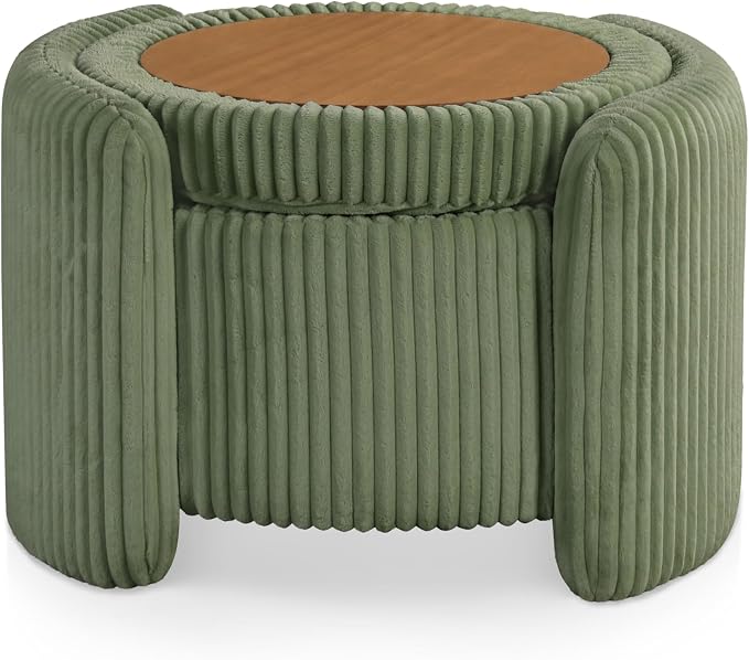 Furniture of America Lennox Modern Chenille 25-inch Round Storage Ottoman - Image 16