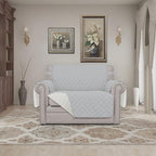 Easy-Going Reversible Couch Cover, Oversized Chair, Light Gray/Ivory | Machine - Image 2