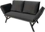 Greesum Outdoor Sofa, Woven Rattan Patio Furniture, Convertible Daybed or by BuynowfromGreesum