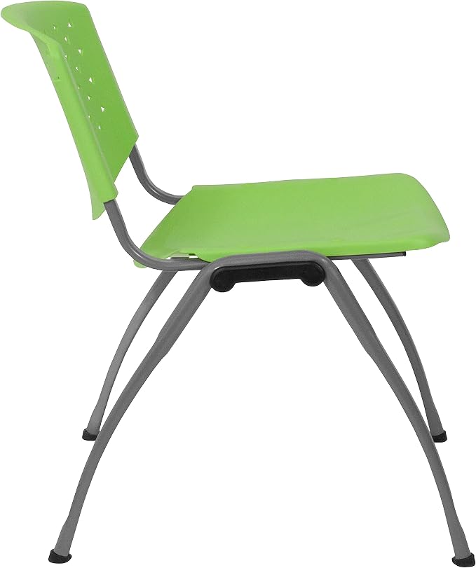 Flash Furniture HERCULES -5 Pack 880 lb. Capacity Green Plastic Stack Chair | - Image 9