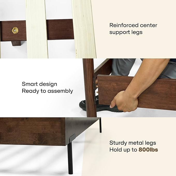 Acacia Frida King Size Bed Frame and Headboard, King Size Platform Bed Frame - Image 6