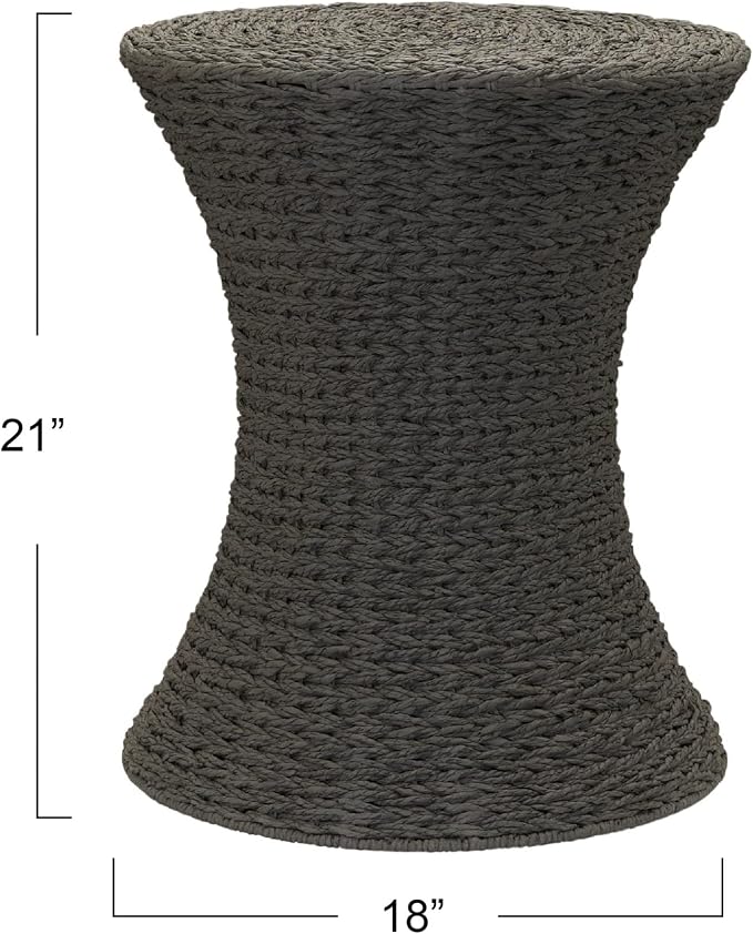Household Essentials Hourglass Paper Rope Side Table - Image 3