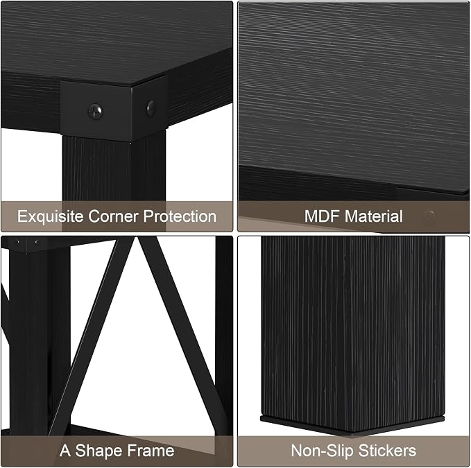 Treocho Farmhouse End Table Set of 2, Rustic Vintage Nightstand Side Table - Image 4