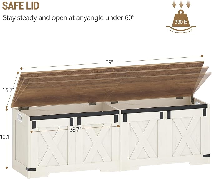 Hzuaneri 59" Storage Chest, Large Storage Trunk - Image 3