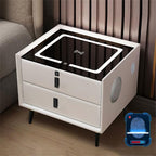 Smart Bedroom Nightstand with Fingerprint Lock and Adjustable LED Lights by Unknown