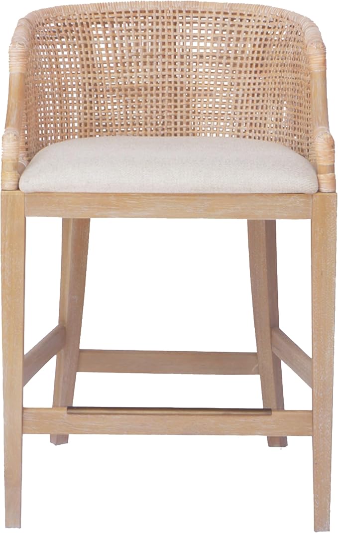 Martha Stewart Farmhouse Counter Height Bar Stools, Handcrafted Rattan Counter by MarthaStewart