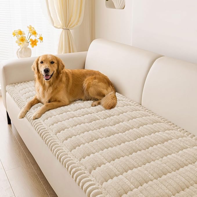 Couch Cover for Dogs, Washable Non Slip Plush Flannel Sofa Protector | Thick by hyha
