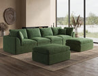 ohllob 140" U Shaped Couch, Cloud Sectional Couches - Image 3