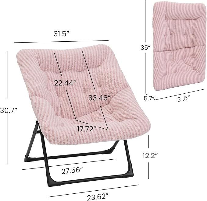 Comfy Saucer Chair for Adults, Soft Faux Fur Bedroom Chair, Accent Dorm Chairs - Image 3