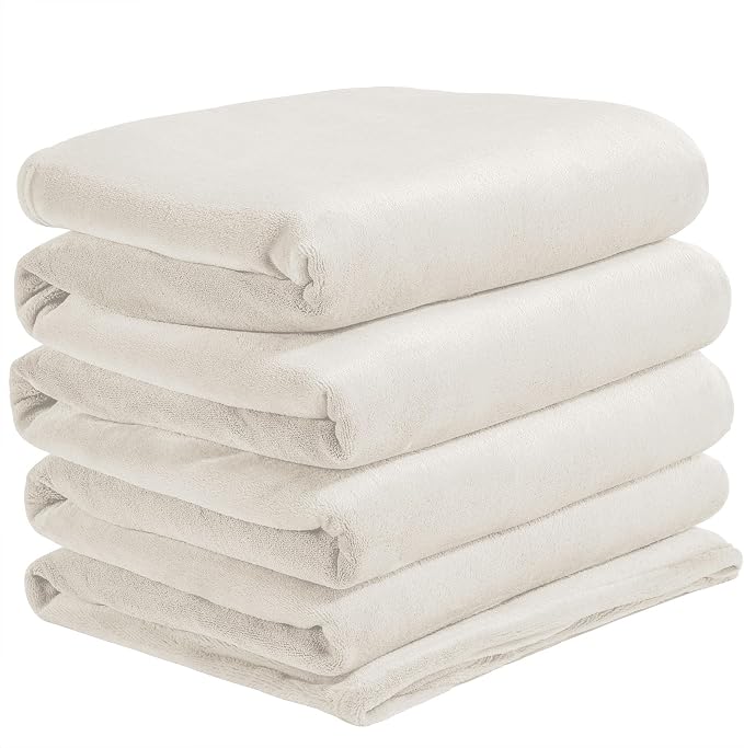 BEDELITE Fleece Blanket Soft Plush Oversized Bed Blanket Beige 120"x120" | - Image 9