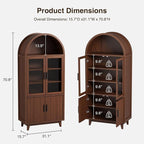 FiveWillowise 71" Tall Arched Cabinet - Image 2