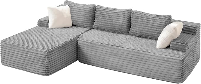 Hobestluk Modular Sectional Sofa Couches L-Shape Couch 3 Seat Modular Sofa - Image 8