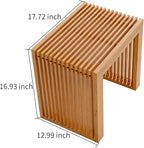APRTAT Small Bamboo Dining Bench, 17inch Farmhouse Decor Indoor Kitchen Table - Image 3