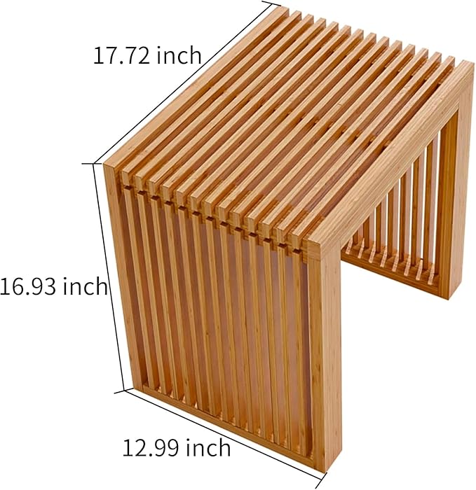 APRTAT Small Bamboo Dining Bench, 17inch Farmhouse Decor Indoor Kitchen Table - Image 3