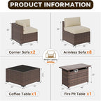 Aoxun Patio Furniture Sets, 12-Piece Outdoor Patio Furniture - Image 2