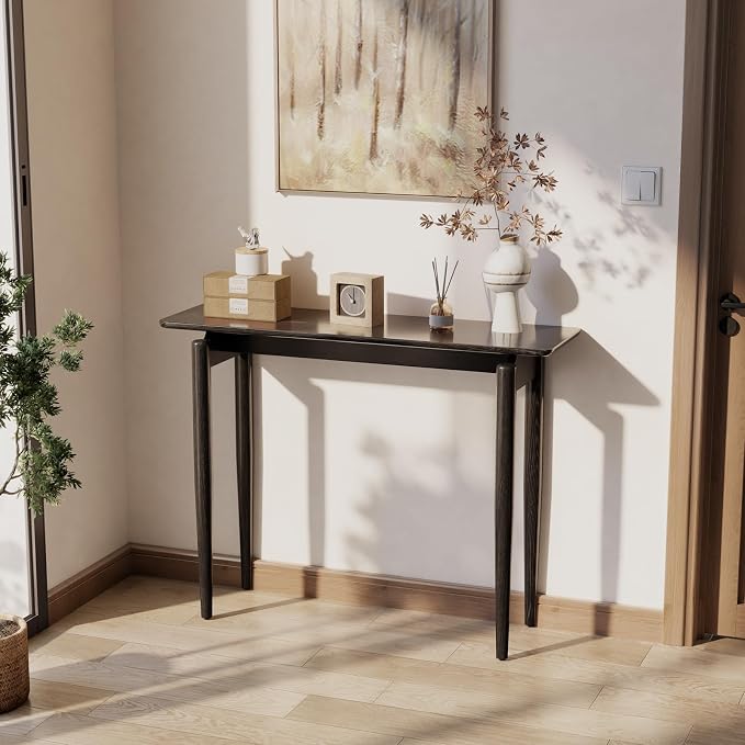 AQIMUELE Wood Console Table Black Entryway Table, Thin Console Table, Sofa - Image 5