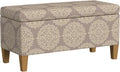 HomePop Drake Large Decorative Storage Bench -Brown Medallion by HomePop
