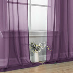 Plum Sheer Curtains 63 Inches Long 2 Panels - Image 6