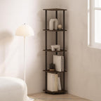 Furinno Turn-N-Tube Storage Shelves, 5-Tier Book Shelf, Corner Shelf, Toolless by Furinno-FitsYourSpaceFitsYourBudget