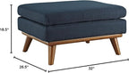 Modway Engage Mid-Century Modern Upholstered Fabric Ottoman in Azure - Image 3