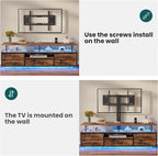 BTHFST TV Stand with Mount for 45/55/65/70 inch TVs, 51.2" LED TV Stand with - Image 7