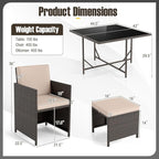 Tangkula 9 Piece Patio Dining Set, Rattan Chairs - Image 9