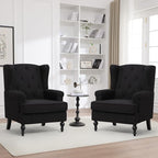 Accent Chair Set of 2, Mid Century Modern Fabric Wingback Chair, Upholstered by choairy
