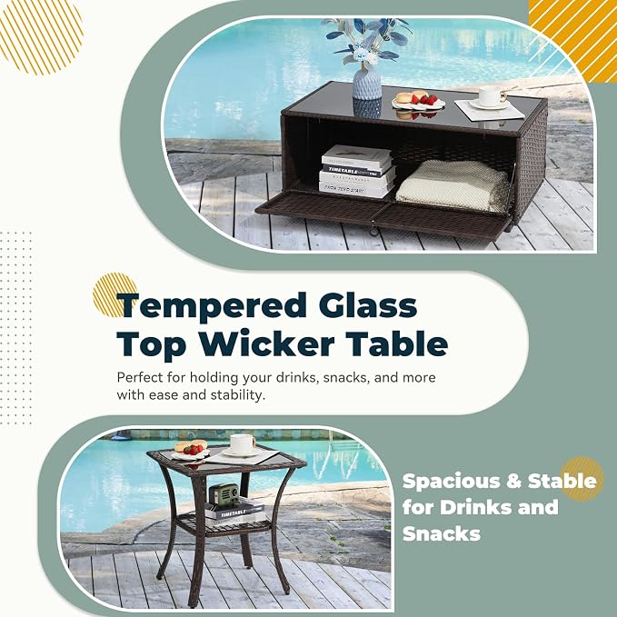 7 Pieces Outdoor Furniture Set - Image 6