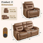 ANJ 2-Piece PU Leather Recliner Sofa Set - Image 2