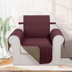 Reversible Recliner Chair Covers, Burgundy/Camel | Chair Covers - Image 2