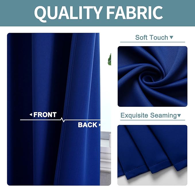ChrisDowa Blackout Curtains for Bedroom and Living Room 102 Inches Long | 2 - Image 3