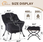 Welnow Lazy Chair with Ottoman, Modern Accent Chair with Armrests and a Side - Image 3