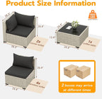 UDPATIO Outdoor Patio Furniture Set, 7-Piece Modular Sectional Sofa - Image 7