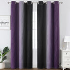 Black and Purple Ombre Blackout Curtains 84 Inch Length | Room Darkening - Image 2
