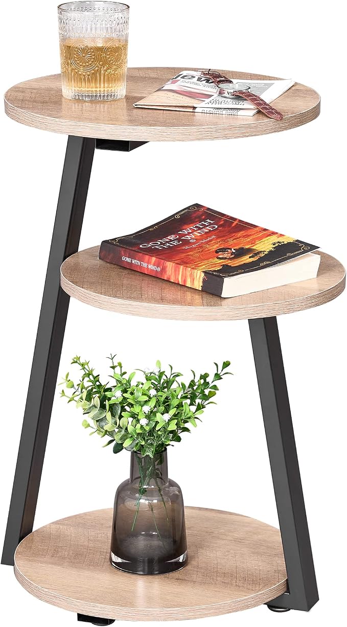 BEWISHOME Round End Table Side Table by BEWISHOME