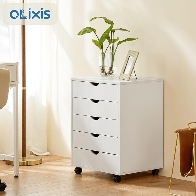 OLIXIS 5 Drawer Mobile File Cabinet Under Desk Storage Organization - Image 4