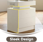 LIKIMIO Night Stand Set of 2, Modern White Nightstand - Image 8