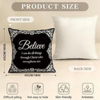 OBSEDE Black and White Bible Verse Decorative Throw Pillow Covers 18 × 18 in - Image 3