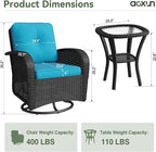 Aoxun 3 Pieces Patio Furniture Set, Patio Swivel Rocker Chairs Set of 2 - Image 8