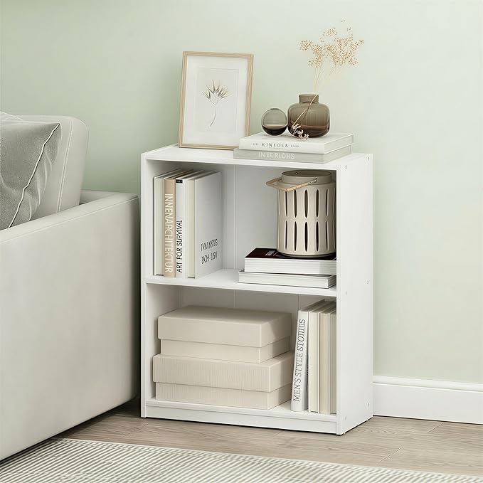 Furinno Gruen Book Shelf, 2-Tier Small Bookshelf, Bookcase - Image 4