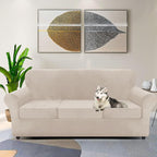 ZNSAYOTX Oversized Velvet Couch Cover 4 Piece Stretch Sofa Covers - Image 2