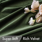 MIULEE Velvet Curtains 52x108 inches 2 Panels Olive Green Blackout Curtains | - Image 4