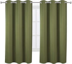 Olive Green Blackout Curtains 42 x 63 Inch Length/Set of 2 Curtain - Image 2